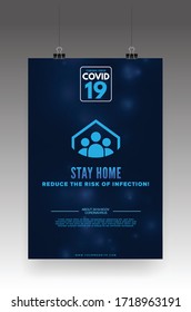 Stay home Coronavirua Covid19 poster vector