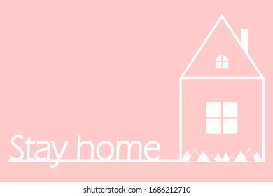 Stay home. Coronavirus background. Propaganda poster. Minimalistic style.  