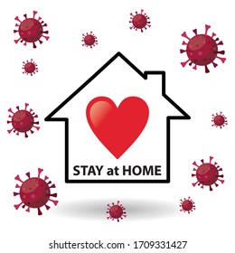 stay at home, coronavirus, covid 19, vector illustration 