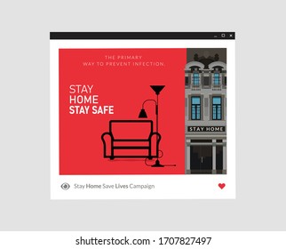 Stay home - coronavirus prevention banner.