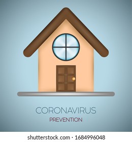 Stay at home. Coronavirus prevention poster - Vector illustration