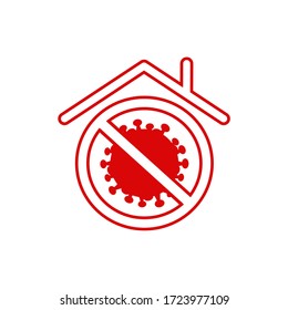 Stay home. Coronavirus, quarantine. Stop Coronavirus covid-19  and home icon template.
Vector illustration