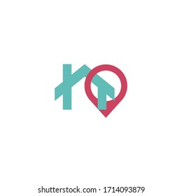 Stay at home for COVID 19 or coronavirus protection campaign logo. Self isolation appeal as sign or symbol. Virus prevention concept. Vector illustration.