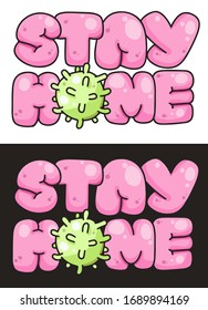 stay home covid-19 coronavirus typography 