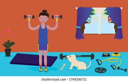 Stay at home and do exercise with your pet