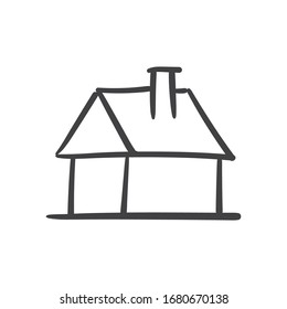 Stay home doodle illustration. House sketch. #Stayhome campaign