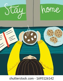 Stay home drink cocoa and read