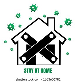 Stay home during the coronavirus epidemic, Corona virus (covid 19) campaign to stay at home. lifestyle activity that you can do at home to stay healthy, vector illustration.