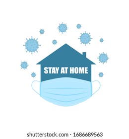 Stay at home. Stay home during quarantine to reduce the risk of infection. The fight against coronavirus. The danger of coronavirus and the risk to public health. Coronavirus protective measures. 