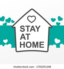 Stay at home event social media post template. - Vector.
