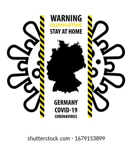Stay At Home Germany CoVid-19 Warning Sign. Vector illustration.