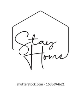 stay home handwritten. coronavirus. social distancing.
