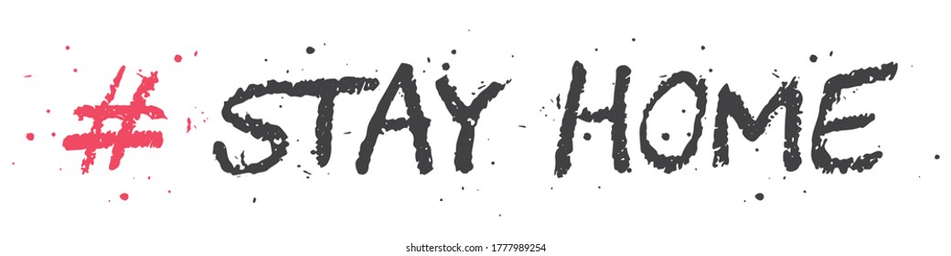 Stay Home Hashtag Concept - Vector Illustration - Isolated On White Background