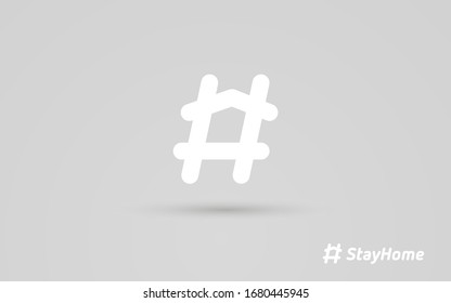 stay home hashtag smart icon