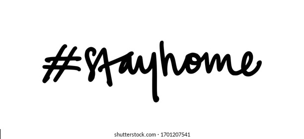 Stay Home Hashtag. Vector Illustration. 