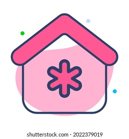 Stay At Home Healthcare Medical, vector graphic Illustration Icon.