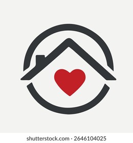 Stay home heart sticker icon for quarantine company coronavirus covid
