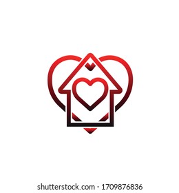 stay home, heart, home sticker, love, symbol vector