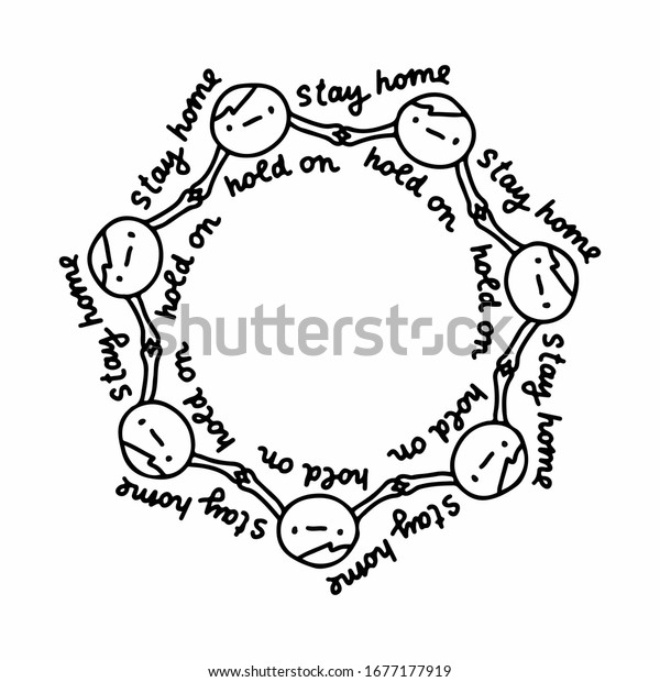 Stay Home Hold On Mandala Friends Stock Vector Royalty Free 1677177919