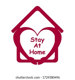 
stay at home. icon for a campaign to stay home during the Corona Pendemi.