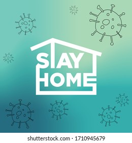 Stay home icon covid attack