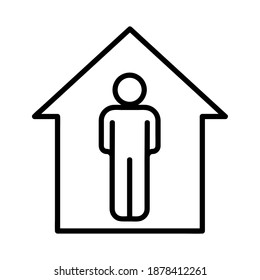 Stay at home icon. Covid-19, 2019-nCoV in China, Wuhan. Isolated on white background. Vector illustration eps10. Sign or symbol