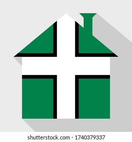 stay at home icon with devon flag