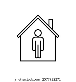 Stay home icon Flat illustration sign