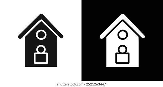 Stay home icon Flat line illustration