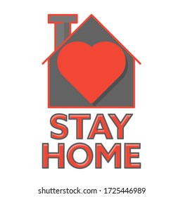 Stay Home icon. Flat style. Isolated. 