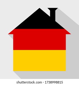 stay at home icon with germany flag