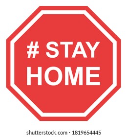 Stay home icon, house symbol, quarantine covid virus vector illustration isolated on white background