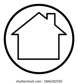 Stay home icon, house symbol, quarantine covid virus vector illustration isolated on white background