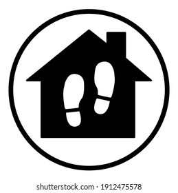 Stay home  icon, house symbol, quarantine covid virus vector illustration isolated on white background .
