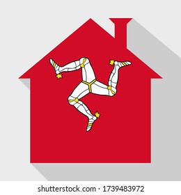 stay at home icon with isle of man flag