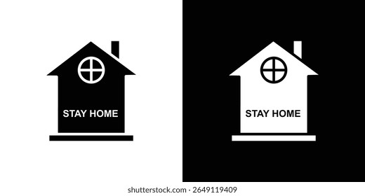 Stay home icon Isolated flat vector in outline