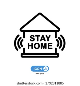 Stay at home icon isolated on white background.