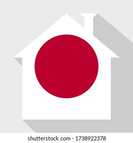 stay at home icon with japan flag 