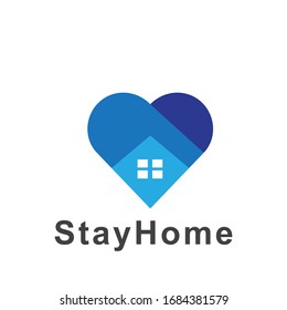 Stay at home icon logo design. sticker for social media. Logo home care,home protect design. eps10