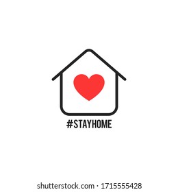 Stay at home. Icon or logo design for a company against the spread of coronavirus COVID-19. Vector