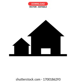 stay home icon or logo isolated sign symbol vector illustration - high quality black style vector icons
