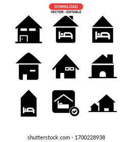 stay home icon or logo isolated sign symbol vector illustration - Collection of high quality black style vector icons

