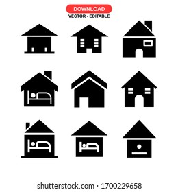 stay home icon or logo isolated sign symbol vector illustration - Collection of high quality black style vector icons
