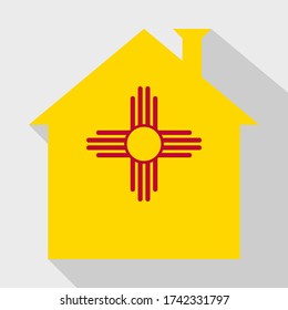stay at home icon with new mexico flag