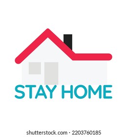 Stay home icon on white background