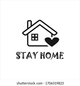 stay home icon, pandemic corona virus , home vector design