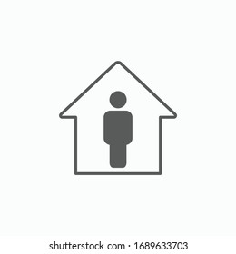 stay home icon, people stay at home vector