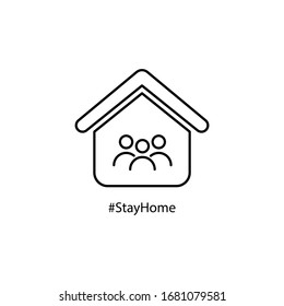 Stay at home icon. Prevention of coronavirus disease concept. Vector illustration