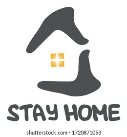 Stay Home Icon and  Quarantine, Coronavirus