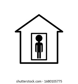 Stay home icon.  Recomendation to prevent spreading coronavirus. Quarantine from Covid-19.